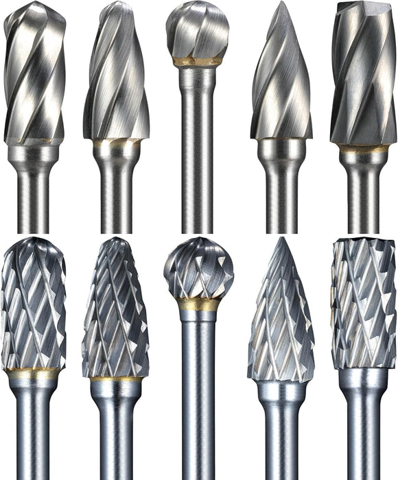 10 Pcs Carbide Burr Set 1/8" Shank