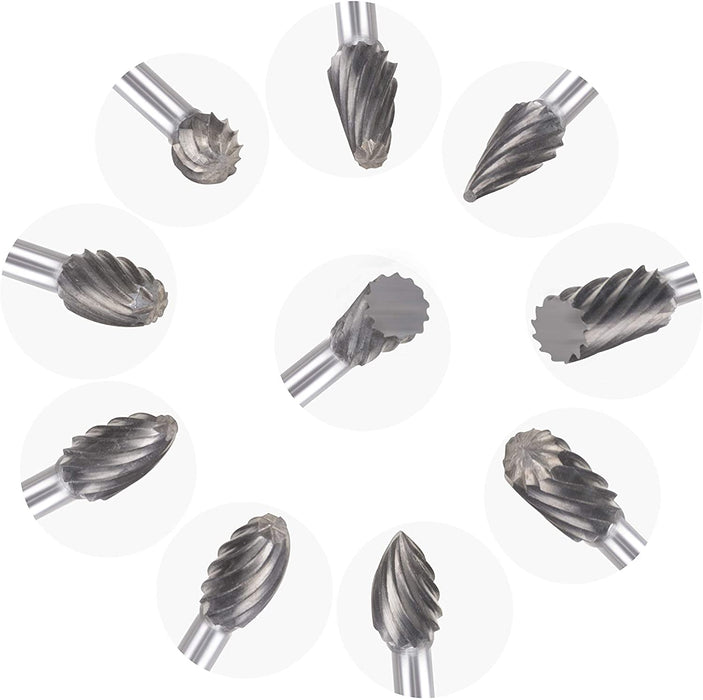 Carbide Bur-Set of 10-SINGLE CUT*