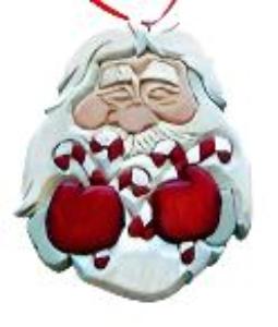 Candy Cane Santa Ornament Basswood Blank/Cutout Kit