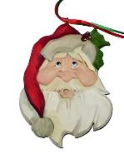 Holly Santa Ornament Basswood Blank/Cutout Kit