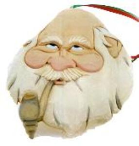 Smoky Santa Ornament Basswood Blank/Cutout Kit