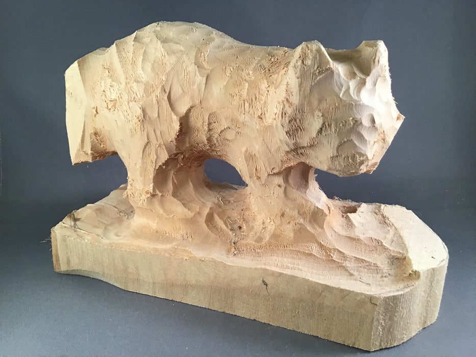 Bobcat Walking Roughout- Basswood-Debbe Edwards