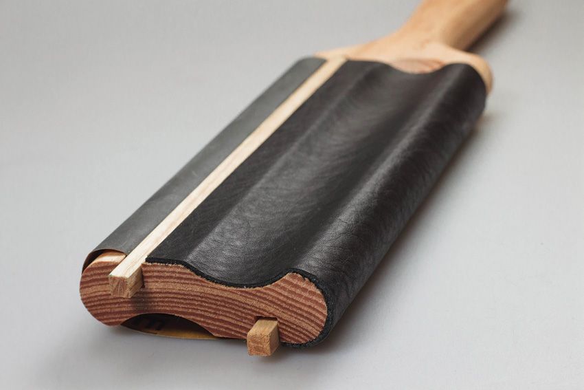 Leather Strop Reverses Abrasive Paper for Gouges & Hook Knives