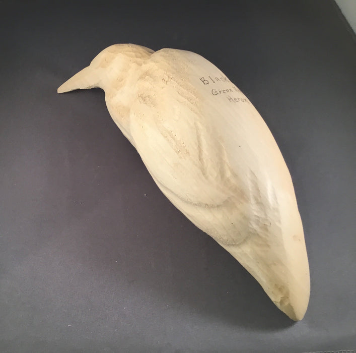 Black or Green Night Heron Basswood Rouhgout