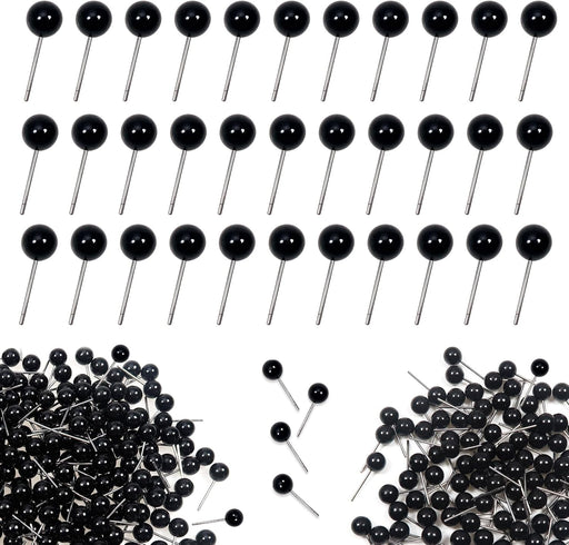 Black Glass Eyes ON WIRE- 6mm-(50 PAIR) Small Mammals & Songbirds