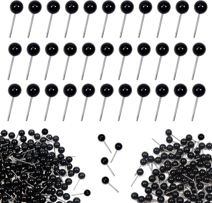 Black Glass Eyes ON WIRE- 6mm-(50 PAIR) Small Mammals & Songbirds