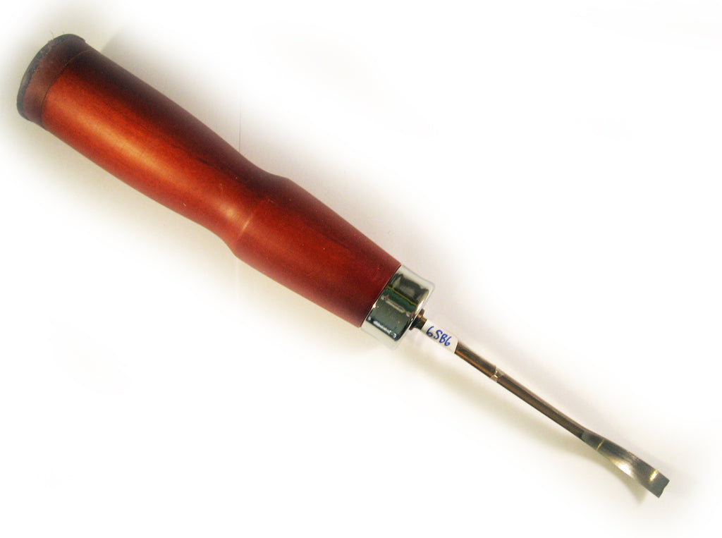 Leather Tipped Handle #6 Gouge 6mm SHORT BENT — Mountain Woodcarvers