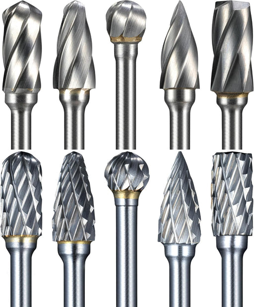 10 Pcs Carbide Burr Set 1/8" Shank