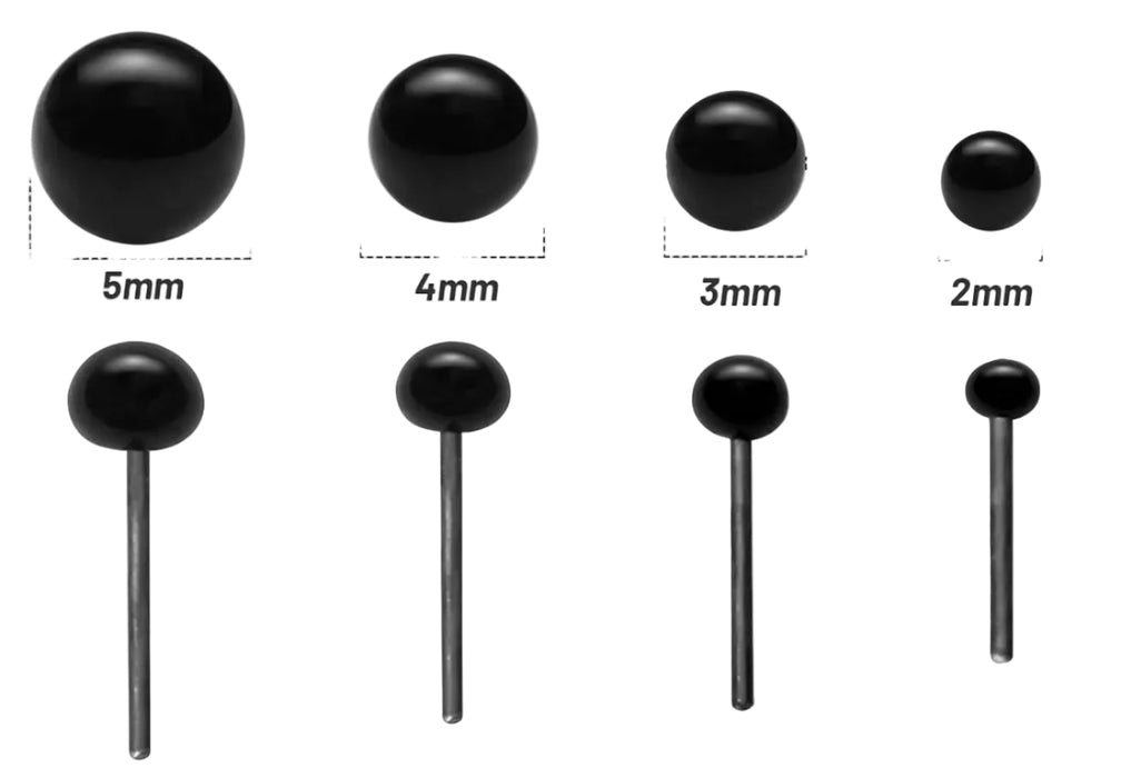 Black Glass Eyes ON WIRE-2mm 3mm 4mm 5mm-(40 PAIR) Small Mammals & Songbirds