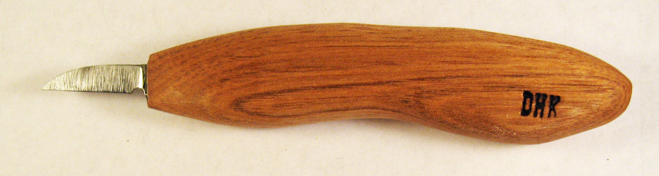 Deep Holler Carving Knife- 1"- FLAT GRIND-LRG D HANDLE