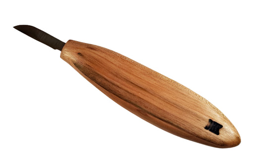 Deep Holler Carving Knife- 1.25"- FLAT GRIND-CIGAR HANDLE*