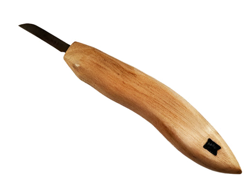 Deep Holler Carving Knife- 1.5"- FLAT GRIND-A HANDLE
