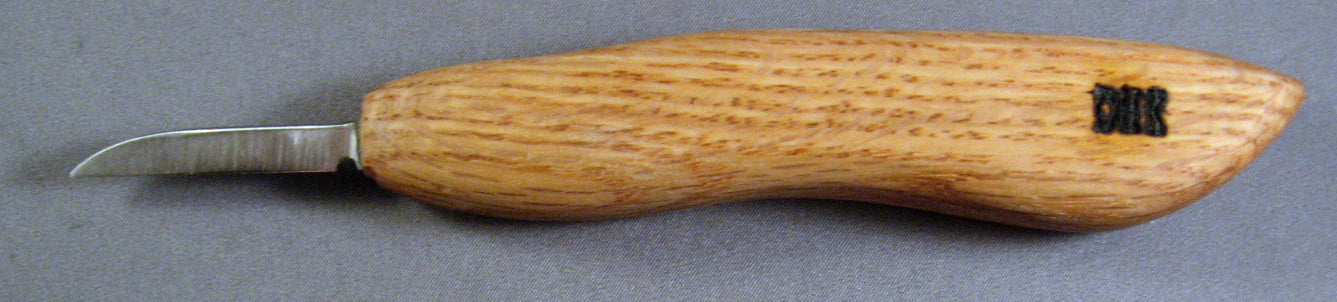 Deep Holler Carving Knife- 1.5"- FLAT GRIND-CURVY HANDLE