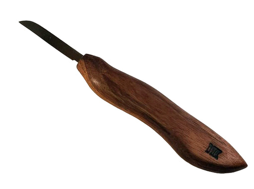 Deep Holler Carving Knife- 2"- FLAT GRIND-CURVY HANDLE