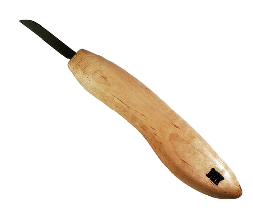 Deep Holler Carving Knife- 1.75"- FLAT GRIND-D HANDLE