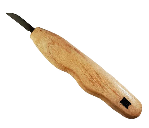 Deep Holler Carving Knife- 1.25"- FLAT GRIND-FINGERGROOVE HANDLE