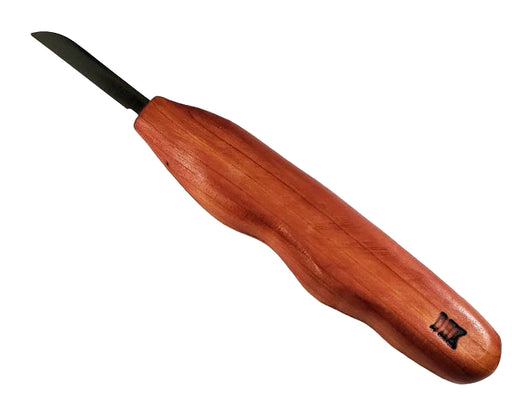 Deep Holler Carving Knife- 1.75"- FLAT GRIND-FINGERGROOVE HANDLE