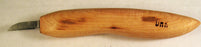 Deep Holler Carving Knife- 1"- FLAT GRIND-small d HANDLE