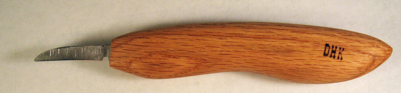 Deep Holler Carving Knife- 1 3/8"- FLAT GRIND-LARGE D HANDLE