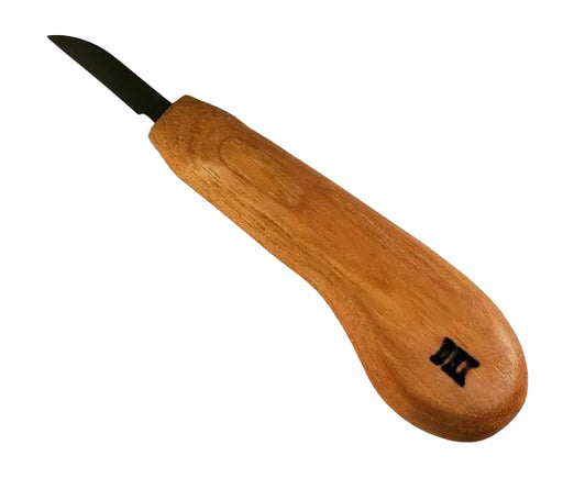 Deep Holler Carving Knife- 1.25"- FLAT GRIND-PISTOL GRIP
