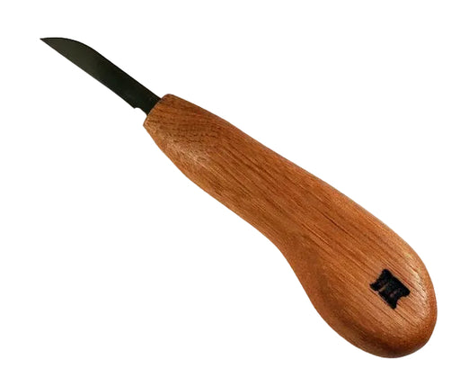 Deep Holler Carving Knife- 1.5"- FLAT GRIND-PISTOL GRIP