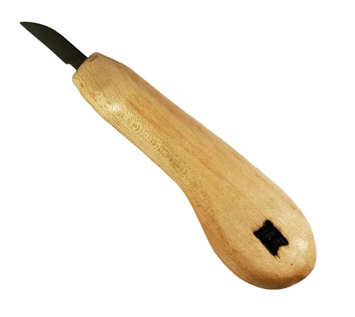 Deep Holler Carving Knife- 1"- FLAT GRIND-PISTOL GRIP