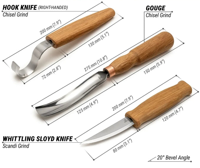 Spoon Carving Set with Gouge