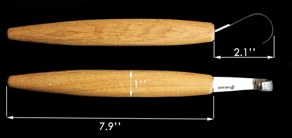Double Bevel Spoon Carving Knife – Oak Handle
