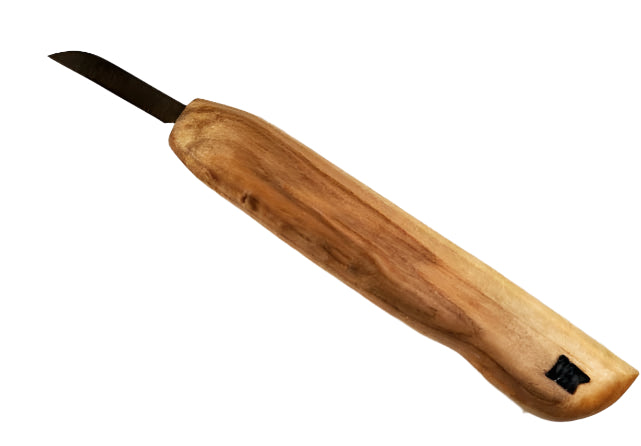 Deep Holler Carving Knife- 1.5"- FLAT GRIND-STANDARD HANDLE