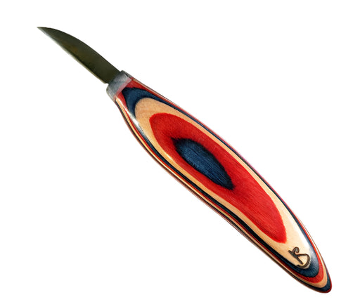 Silvern 1.5" Carvers Knife CRESCENT-Red, White, Blue
