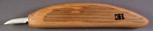 Deep Holler Carving Knife- 1"- FLAT GRIND-CRESCENT HANDLE