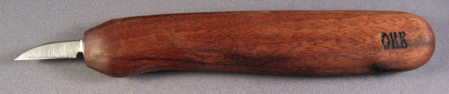 Deep Holler Carving Knife- 1"- FLAT GRIND-SLIM HANDLE