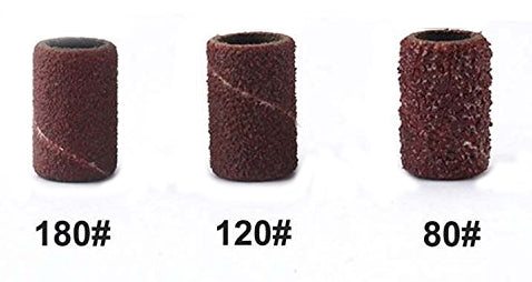 Sanding Drum -1/4"x1/2" Replacement Sleeves- 3 each (80, 120, 180 grit)