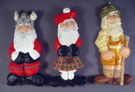 Santa Claus Ornaments Featuring World Costumes - Johnson