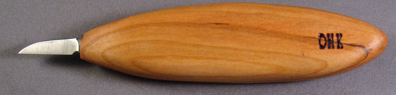 Deep Holler Carving Knife- 1"- FLAT GRIND-CIGAR HANDLE