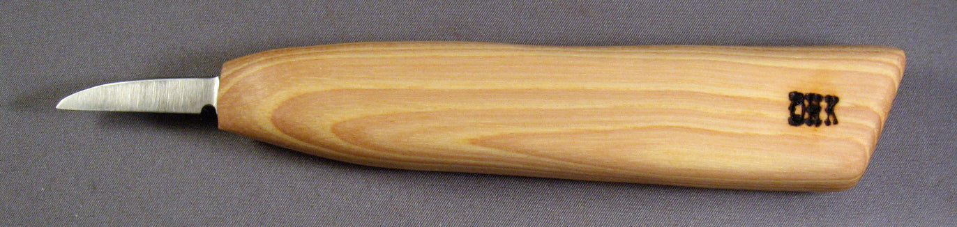 Deep Holler Carving Knife- 1.25"- FLAT GRIND-MEDIUM HANDLE